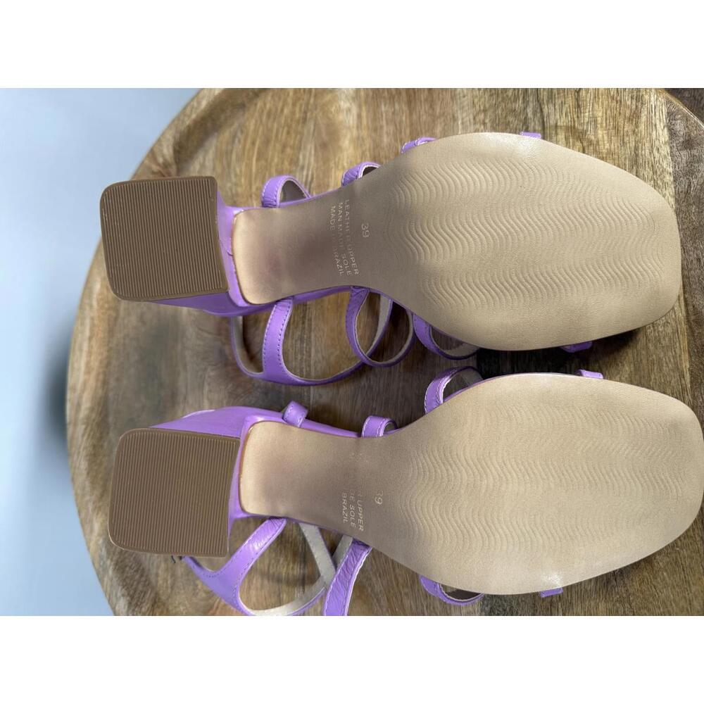 NWB INTENTIONALLY BLANK Leather Strappy Heeled Sandals Size 39 (US 8.5 - 9) - Picture 3 of 13